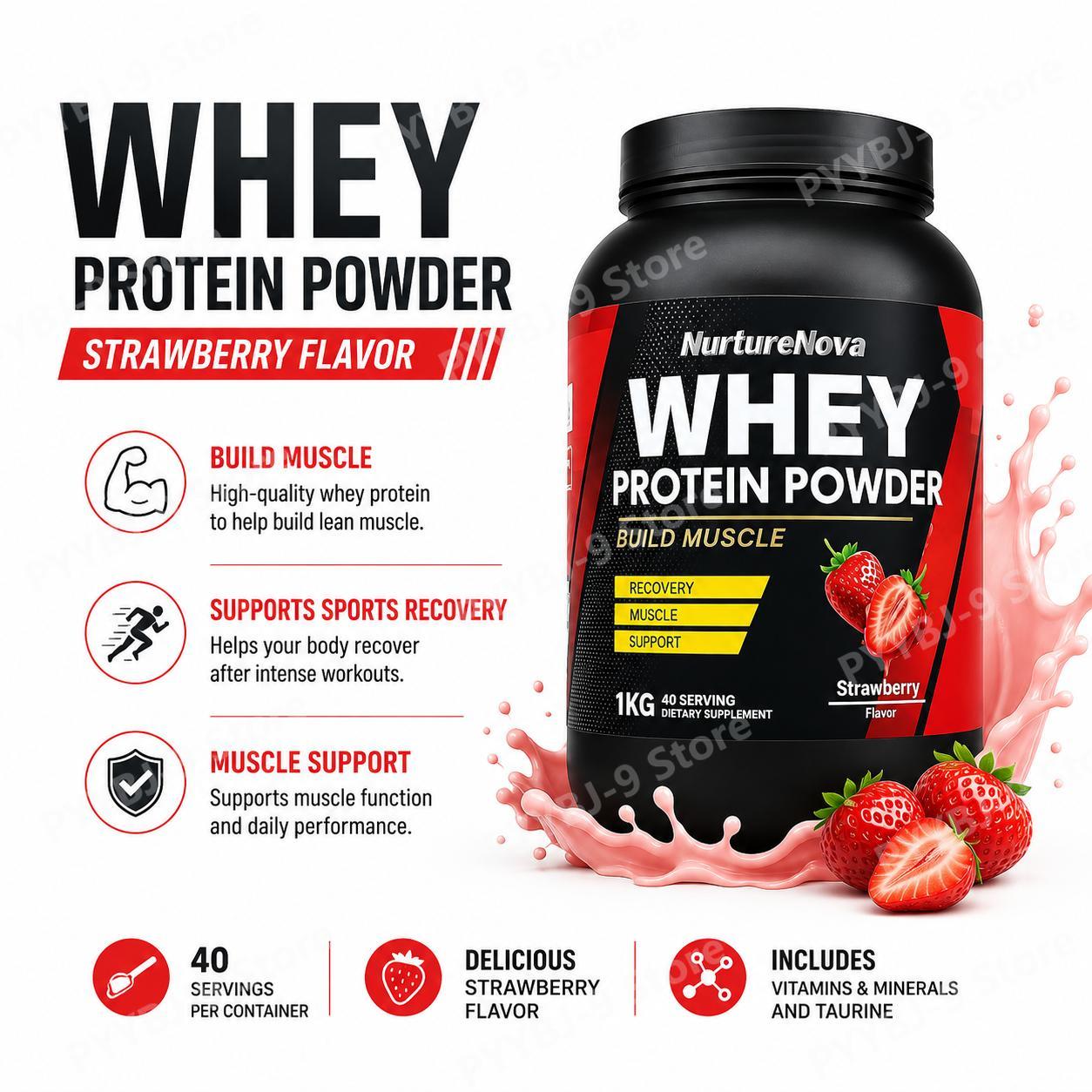 Fitness Nutrition Whey Protein - NurtureNova Proteína de Suero en Polvo