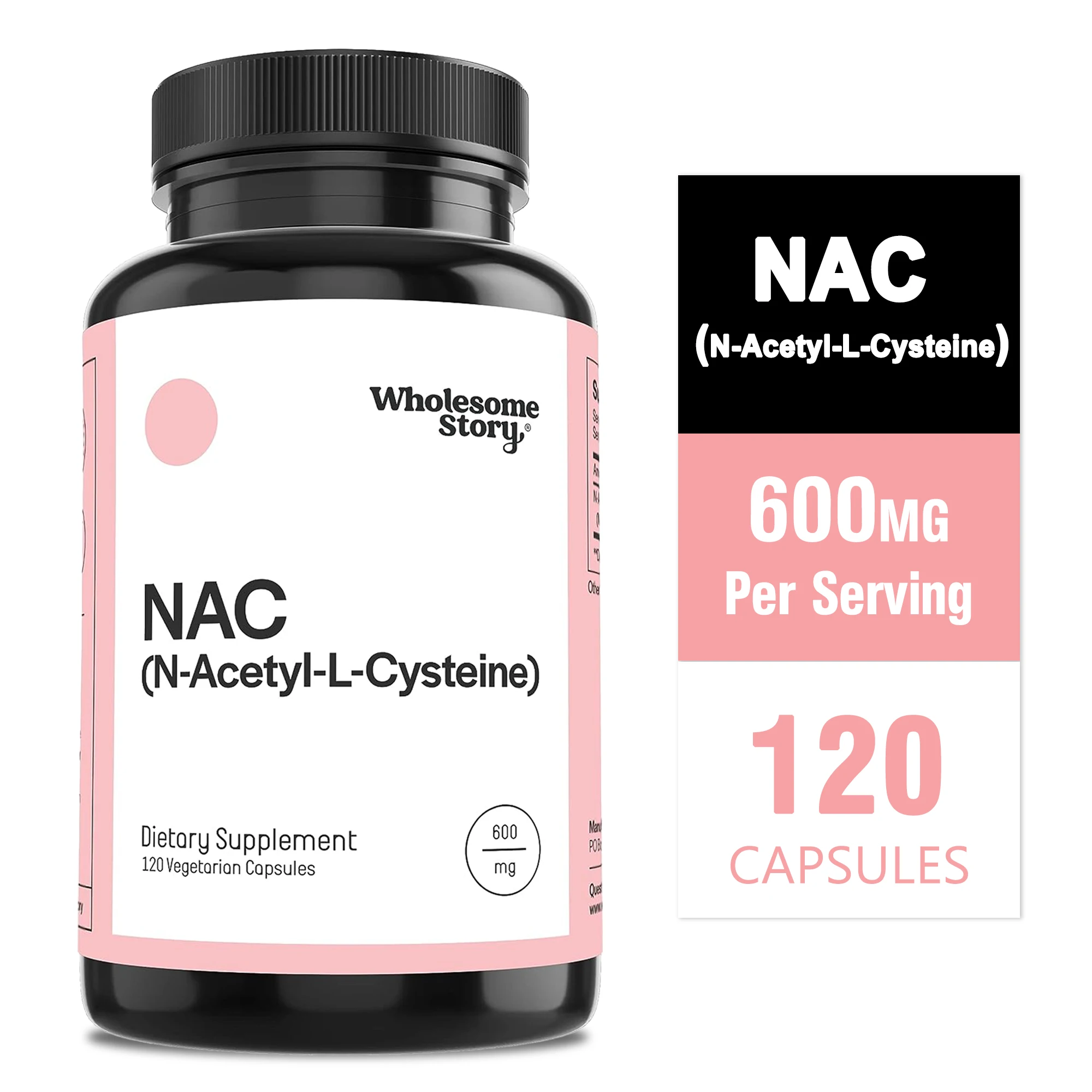 Nac N Acetyl Cysteine - NAC (N-Acetil L-Cisteína) 600mg - Suplemento